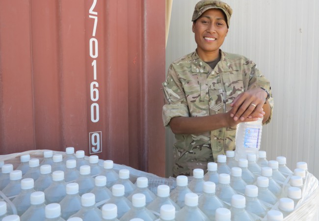 Sgt Venima Qarau, from Lami in Fiji, handles stores and logistics at Camp Bastion. - Ben Bohane, wakaphotos.com