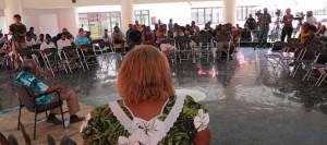 Prime Minister Sato Kilman replies to a question during the PM Face to Face event in Port Vila.