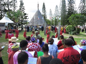 Traditional welcome for MSG delegates to the Kanak Senate, Noumea 2013.