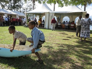 Lunch time at the Kanak Senate, Noumea 2013.