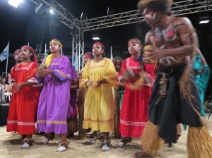 Kanak dancers perform at the MSG opening ceremony, Noumea 2013.