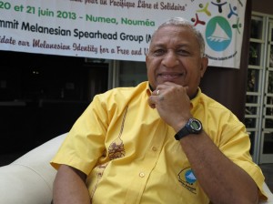 Fiji's Prime Minister, Commodore Frank Bainimarama, Noumea 2013