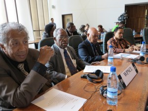 West Papuan delegates from the WPNCL at the MSG plenary session at the SPC, Noumea 2013.